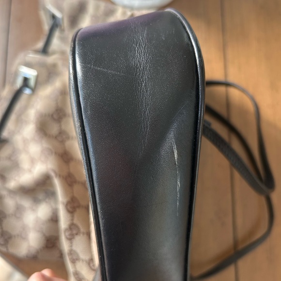 Gucci Monogram Canvas Classic Logo Rucksack Drawstring Shoulder Bag Y2K - Picture 10 of 16